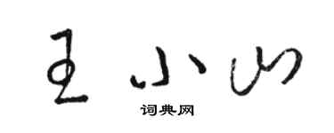 駱恆光王小山草書個性簽名怎么寫