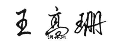 駱恆光王高珊行書個性簽名怎么寫