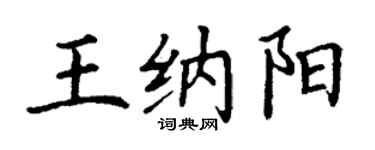 丁謙王納陽楷書個性簽名怎么寫