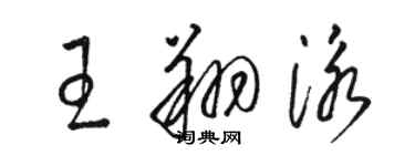 駱恆光王翔泳草書個性簽名怎么寫