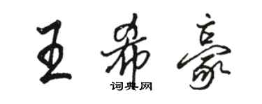 駱恆光王希豪行書個性簽名怎么寫