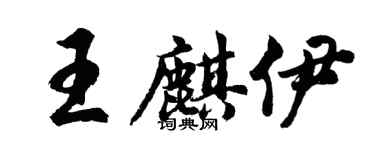 胡問遂王麒伊行書個性簽名怎么寫