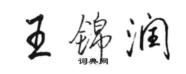 駱恆光王錦潤行書個性簽名怎么寫