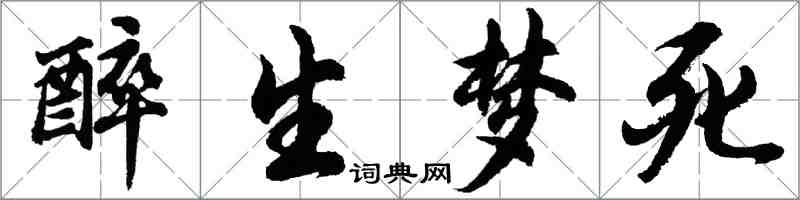 胡問遂醉生夢死行書怎么寫