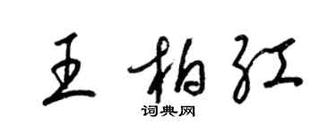 梁錦英王柏紅草書個性簽名怎么寫