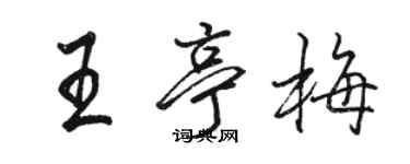 駱恆光王亭梅行書個性簽名怎么寫
