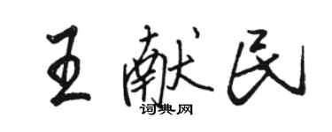 駱恆光王獻民行書個性簽名怎么寫