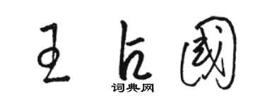 駱恆光王占國草書個性簽名怎么寫