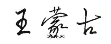 駱恆光王蒙古行書個性簽名怎么寫