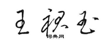 駱恆光王裙玉草書個性簽名怎么寫