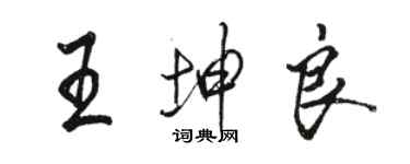 駱恆光王坤良行書個性簽名怎么寫