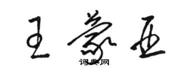 駱恆光王蒙亞草書個性簽名怎么寫