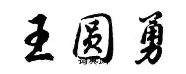 胡問遂王圓勇行書個性簽名怎么寫