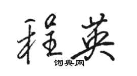 駱恆光程英行書個性簽名怎么寫