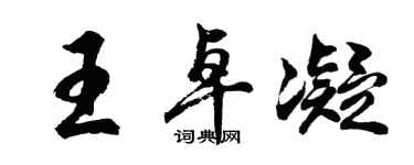 胡問遂王卓凝行書個性簽名怎么寫
