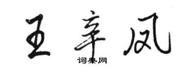 駱恆光王辛鳳行書個性簽名怎么寫