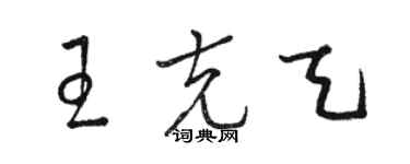 駱恆光王克天草書個性簽名怎么寫