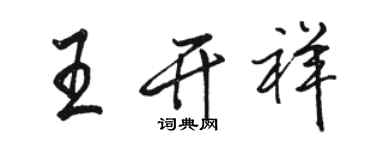 駱恆光王開祥行書個性簽名怎么寫