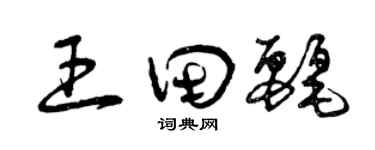 曾慶福王田麗草書個性簽名怎么寫
