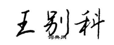 王正良王別科行書個性簽名怎么寫