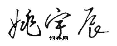 駱恆光姚宇辰草書個性簽名怎么寫