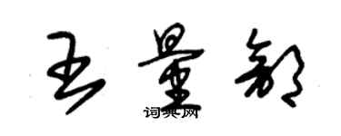 朱錫榮王量部草書個性簽名怎么寫