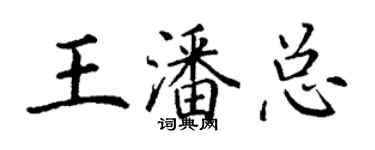 丁謙王潘總楷書個性簽名怎么寫