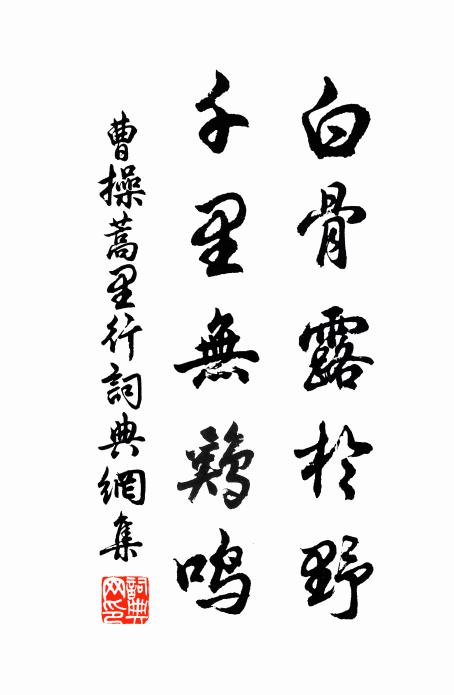 曹操白骨露於野,千里無雞鳴。書法作品欣賞