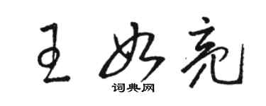 駱恆光王如亮草書個性簽名怎么寫
