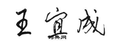 駱恆光王宜成行書個性簽名怎么寫