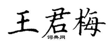 丁謙王君梅楷書個性簽名怎么寫