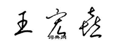 梁錦英王宏喜草書個性簽名怎么寫