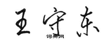 駱恆光王守東行書個性簽名怎么寫