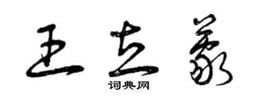 曾慶福王立蒙草書個性簽名怎么寫