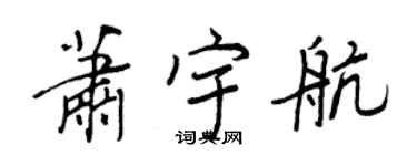 王正良蕭宇航行書個性簽名怎么寫