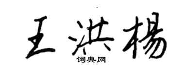王正良王洪楊行書個性簽名怎么寫