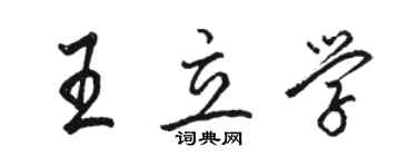 駱恆光王立學行書個性簽名怎么寫