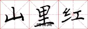 周炳元山里紅楷書怎么寫