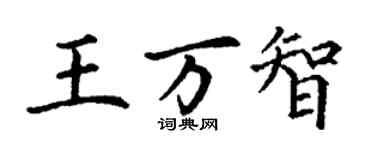 丁謙王萬智楷書個性簽名怎么寫