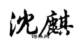 胡問遂沈麒行書個性簽名怎么寫