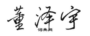 駱恆光董澤宇行書個性簽名怎么寫