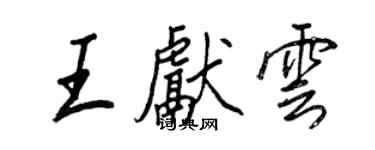 王正良王獻雲行書個性簽名怎么寫