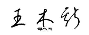 梁錦英王木斯草書個性簽名怎么寫