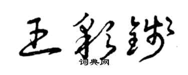 曾慶福王彩錢草書個性簽名怎么寫