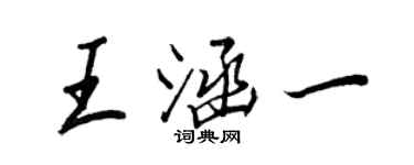 王正良王涵一行書個性簽名怎么寫