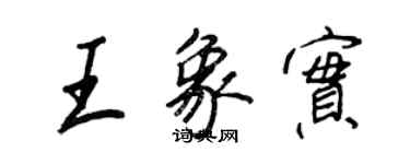 王正良王象實行書個性簽名怎么寫