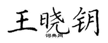 丁謙王曉鑰楷書個性簽名怎么寫