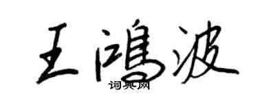 王正良王鴻波行書個性簽名怎么寫