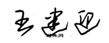 朱錫榮王建迎草書個性簽名怎么寫