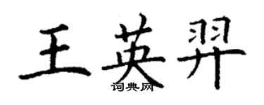 丁謙王英羿楷書個性簽名怎么寫